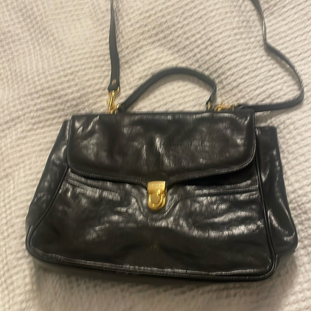 Black leather crossbody